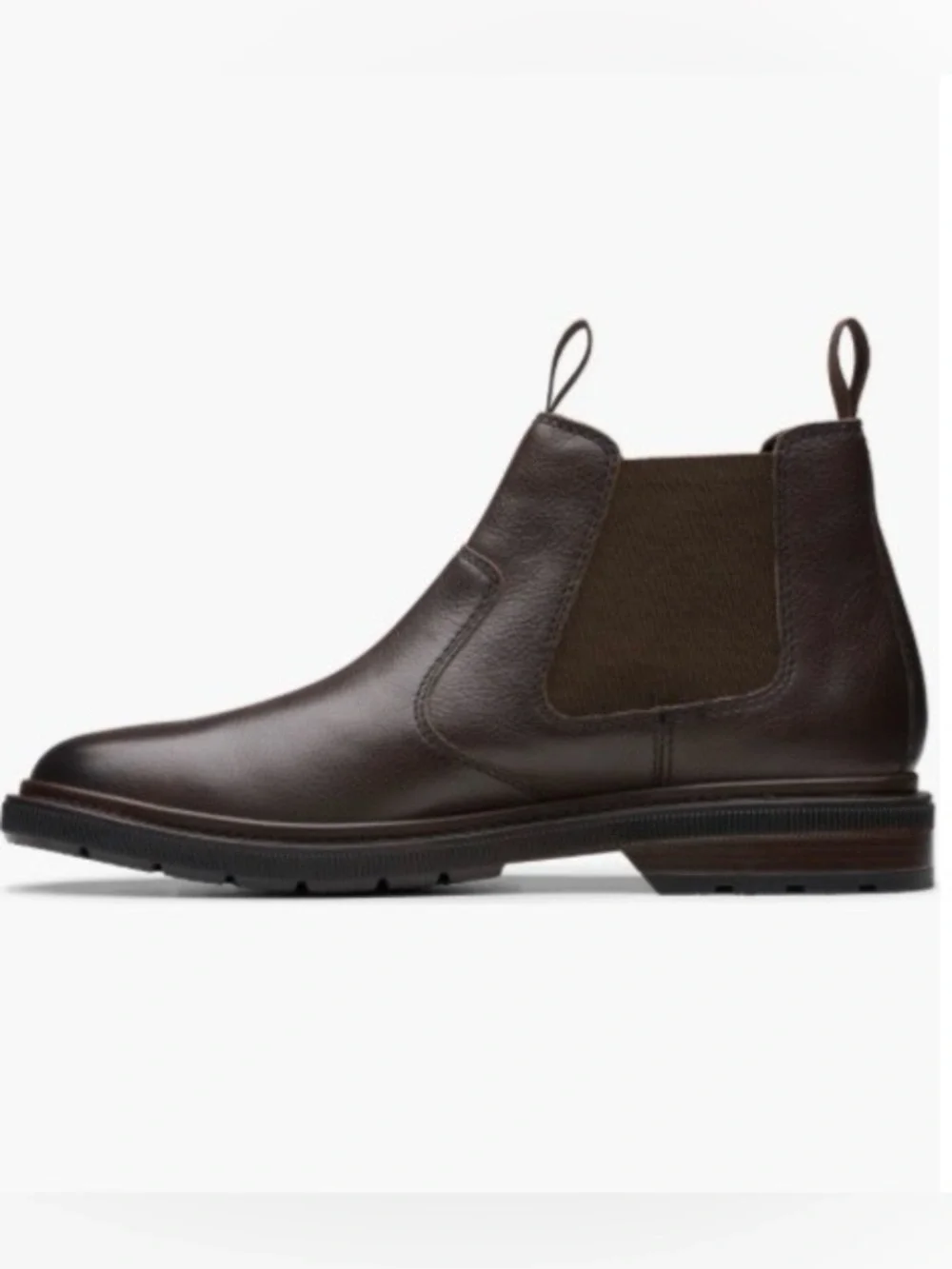 Clarks Men's Dark Brown Leather Chukka Chelsea Boots
